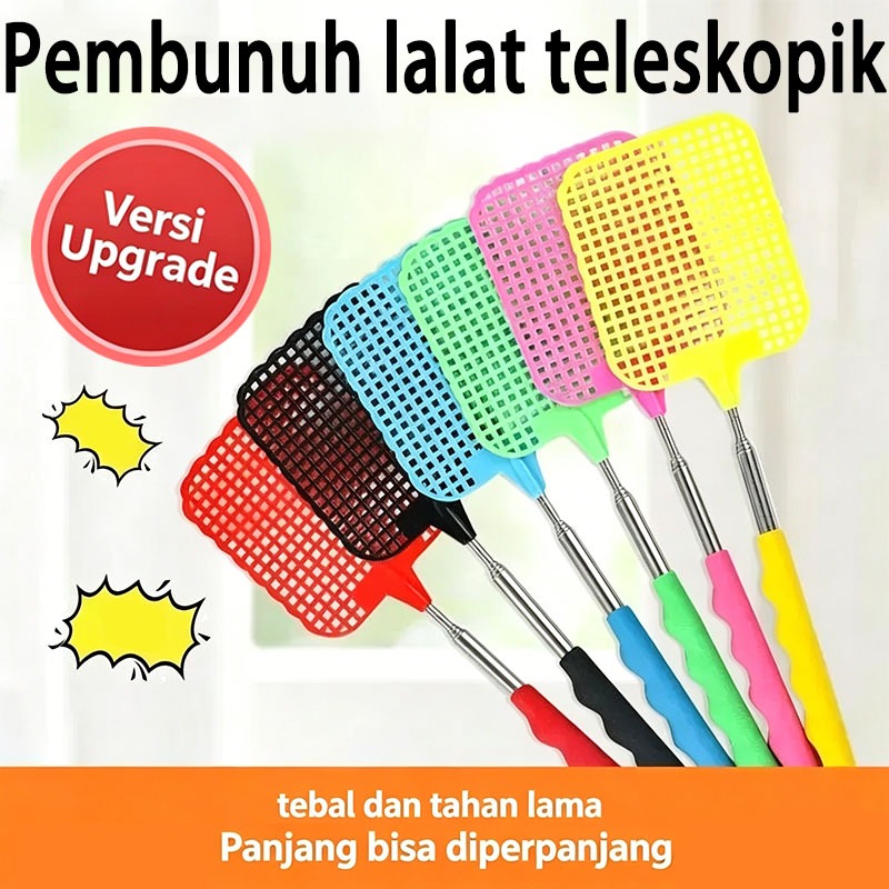 Pemukul lalat yang dapat dipanjangkan, pemukul nyamuk plastik rumah tangga, pemukul nyamuk gagang pa