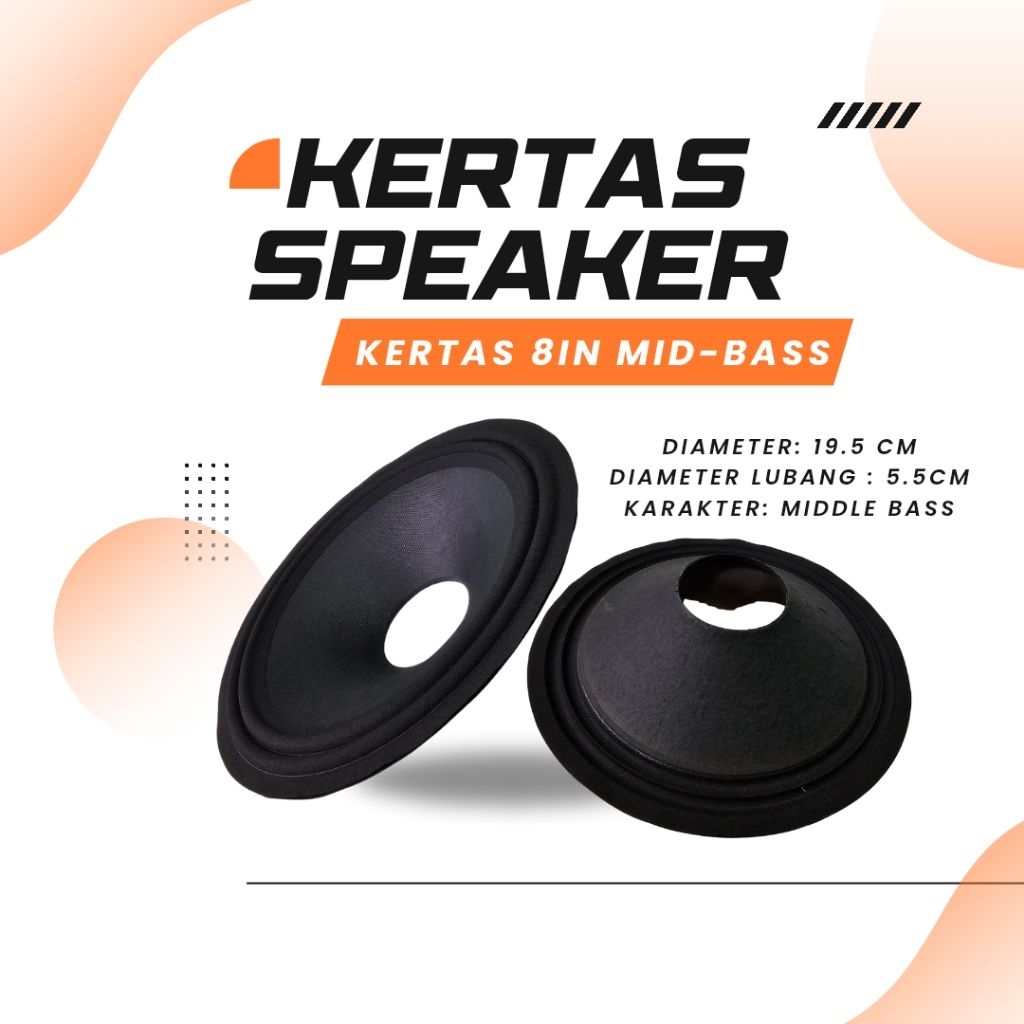 Surya Agung Kertas / daun speaker 8inch middle bass Fabulous
