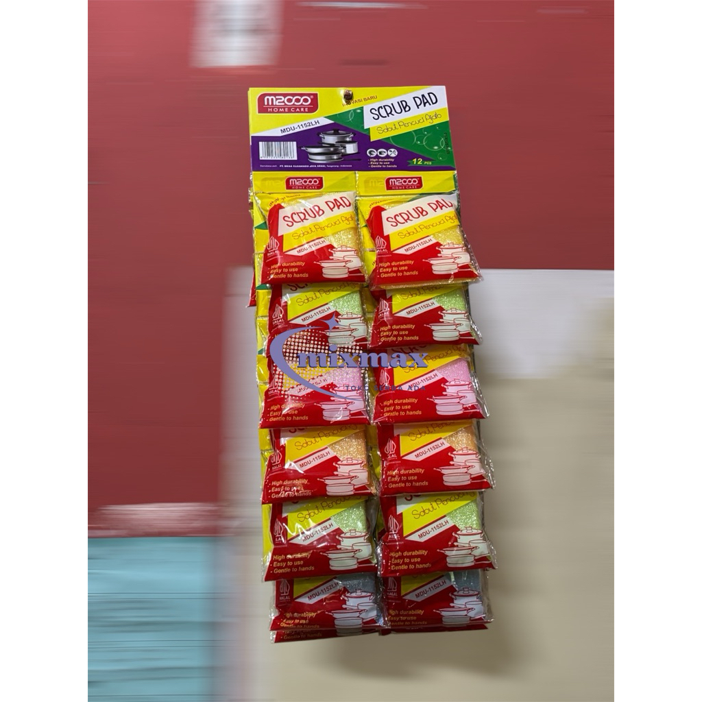 [ 1 LEMBAR ISI 12 PCS ] BUSA CUCI PIRING / SPONGE WARNA WARNI / SPONS