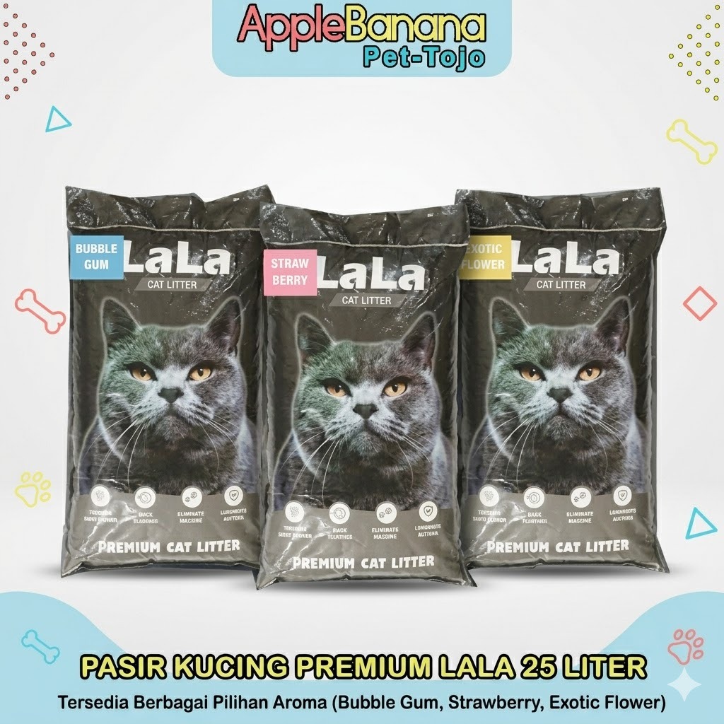 Pasir Kucing LALA 25 Liter - Lala Cat Litter 25 L Pasir Gumpal Wangi