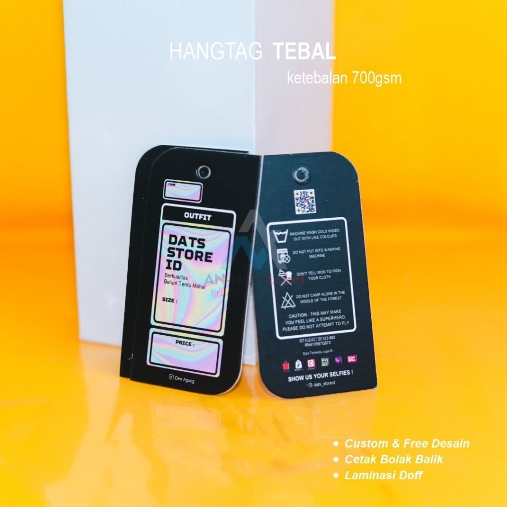 Hangtag tebal 700gsm label tag gantung hang tag label baju label pakaian label tag kertas label