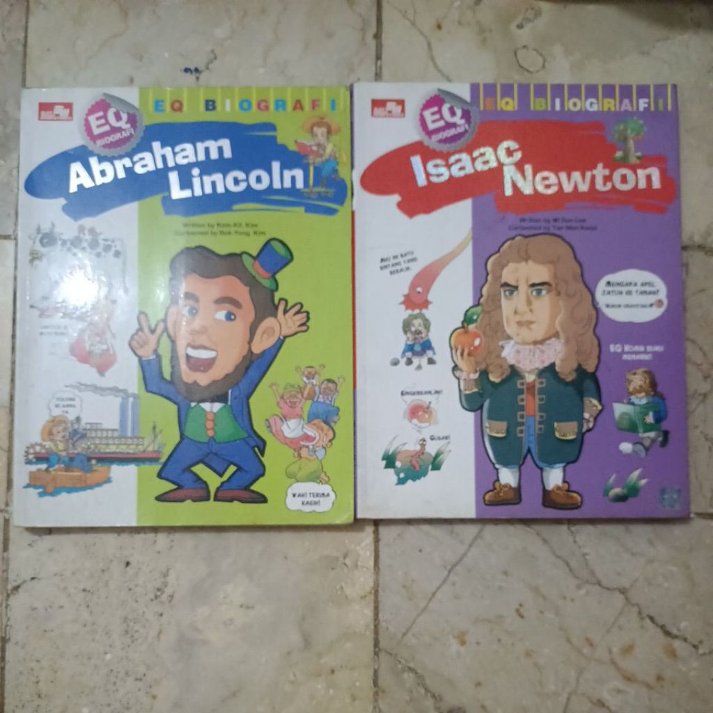 ORIGINAL Buku Komik Anak EQ Biografi Abraham Lincoln / Isaac Newton (Bekas / Preloved)