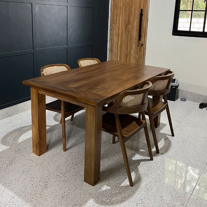 1 SET Meja Makan Kayu jati Oven