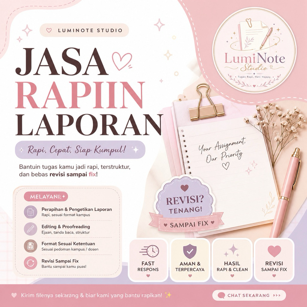 Jasa Editing & Perapihan Laporan | Makalah Skripsi PKL | Rapi & Revisi