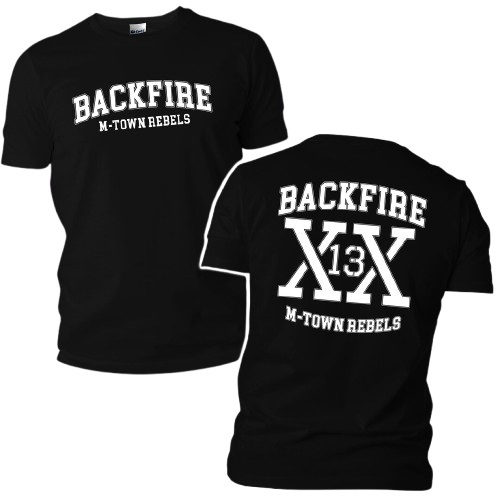 BACKFIRE M-TOWN REBELS TAG GILDAN HEAVY SIZE L T SHIRT