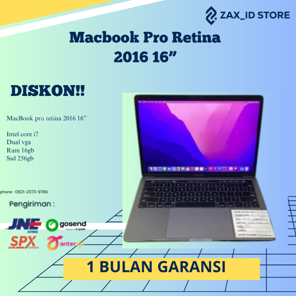 Macbook Pro Retina 2016 16”