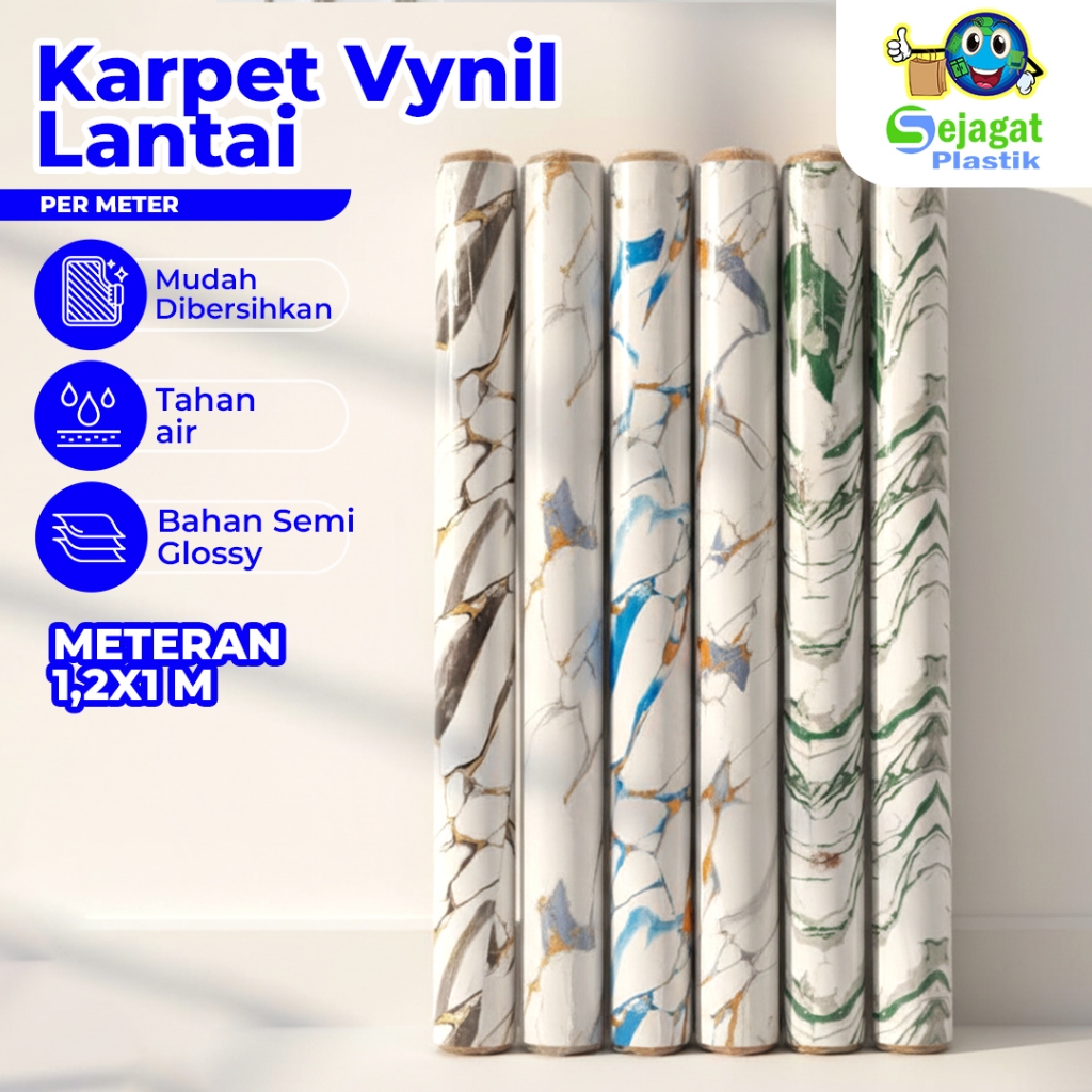 Sejagat Plastik - Karpet Lantai Jelita Vinyl Karpet Lantai multifungsi taplak meja | Motif Marmer Pe