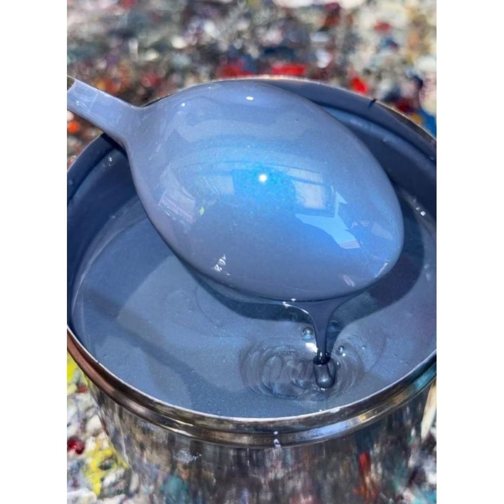 CAT PU WARNA OVAL GREY LEMBAYUNG BIRU | CAT MOTOR WARNA MEWAH | CAT PU BERKUALITAS