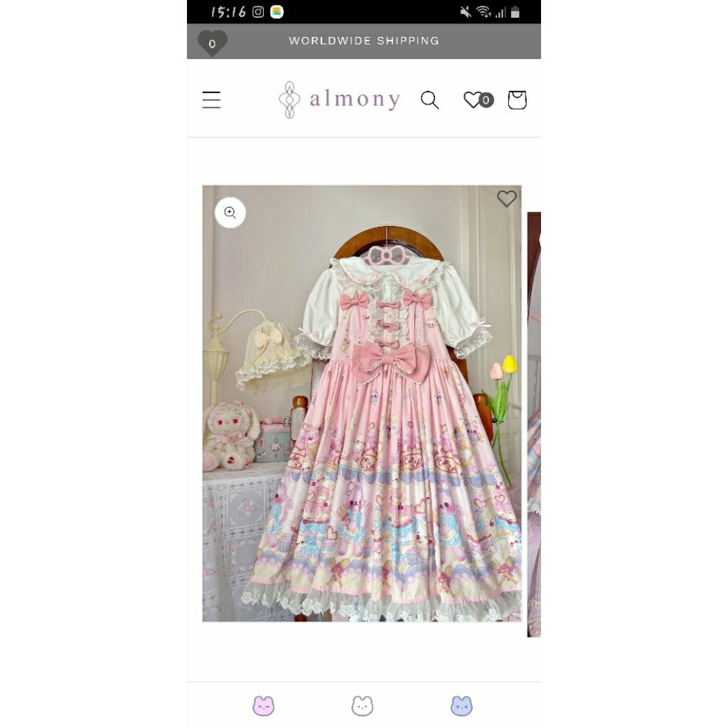 Dress Lolita Jsk Lolita Pink Lolita Beruang