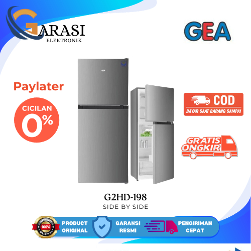 Kulkas GEA G2HD-198 2 Pintu Inox 198 Liter