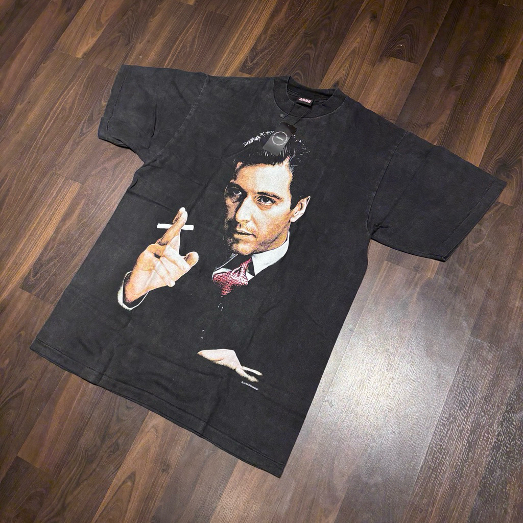T-Shirt / Tees Bootleg JUNKSPACE Michael Corleone Movie The Godfather Black Faded Colour (NEW)