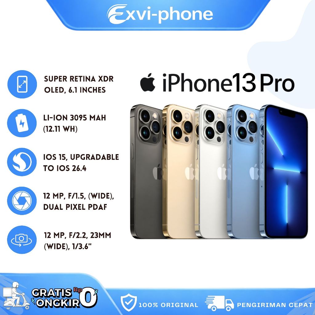 IPHONE 13 PRO 128GB / 256GB Second Original Like New 98% Garansi