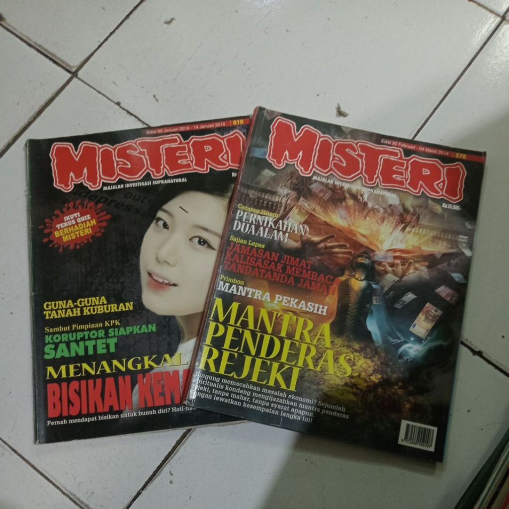 2 MAJALAH MISTERI 2016/2014 BUKU BEKAS