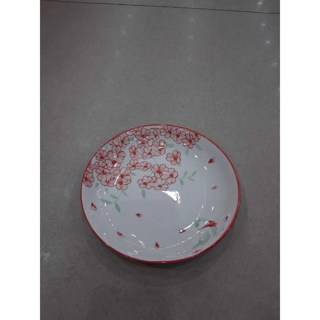 Winston Piring Buah Blassom pink Ukuran 8//Piring Buah Motif Bunga Pink Ukuran 8 Winston