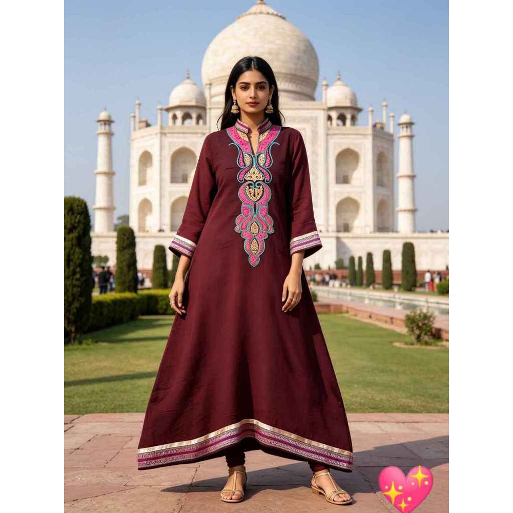 GAMIS PAKIS KATUN BORDIR WARNA CANTIK LD 100 PB 120 BARU