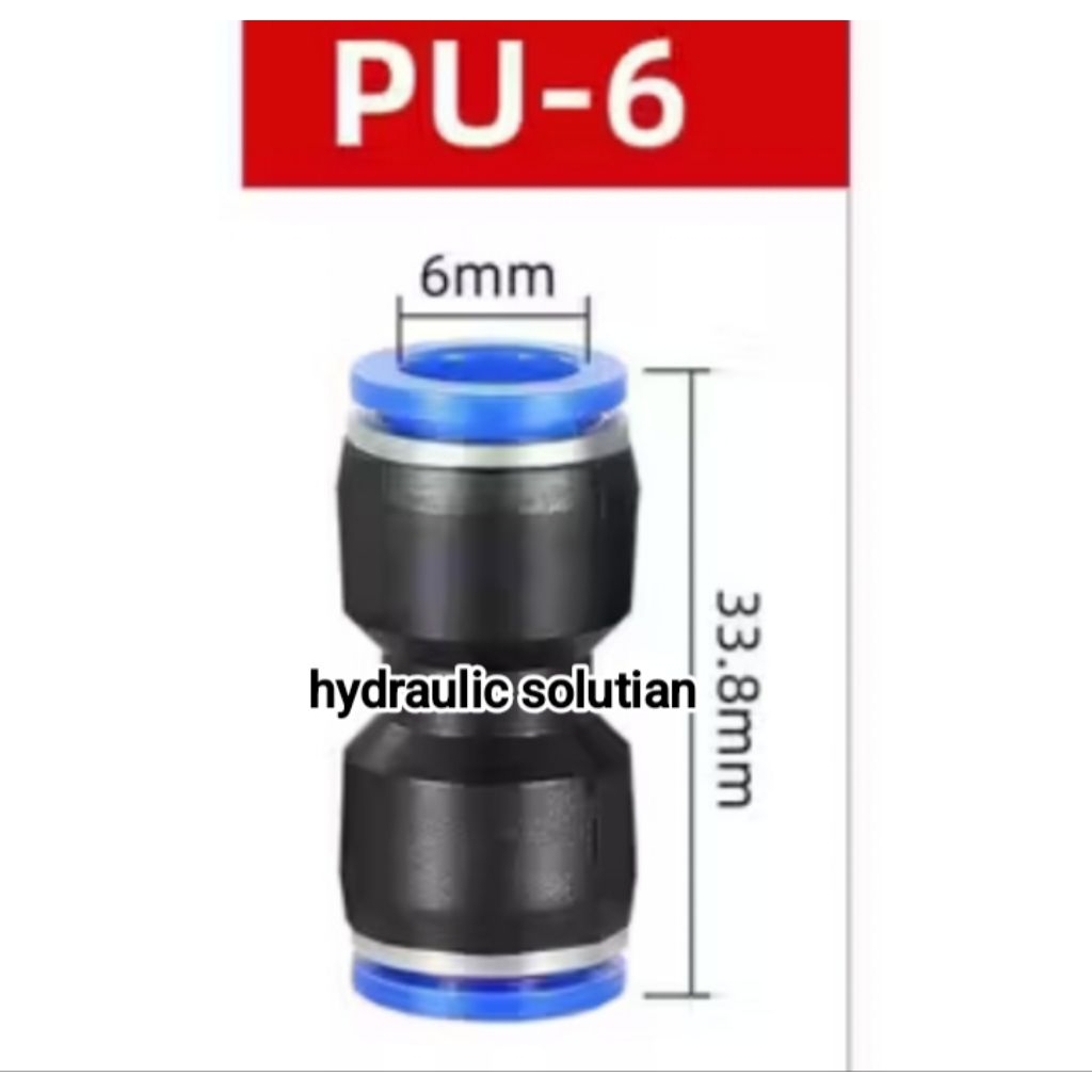FITTING PU PNEUMATIC UNTUK SELANG 6MM