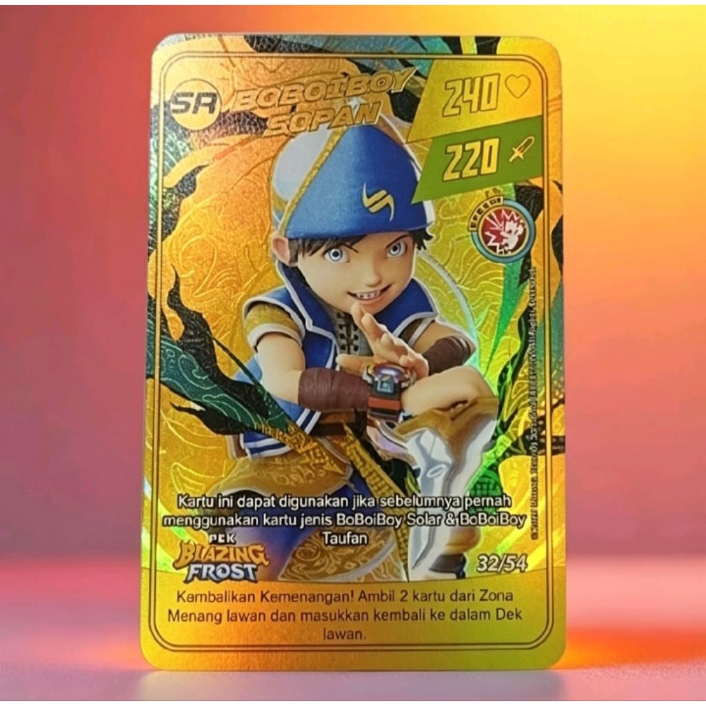 [HARGA SATUAN KARTU] Monsta galaxy card pek Blazing Frost Indonesia 9/9 SR BoBoiBoy Sopan