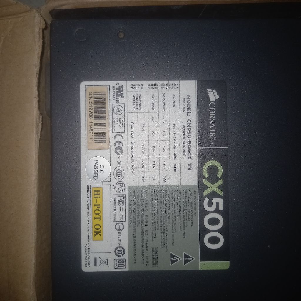 Corsair CX 500 builder series V2 (Bekas)