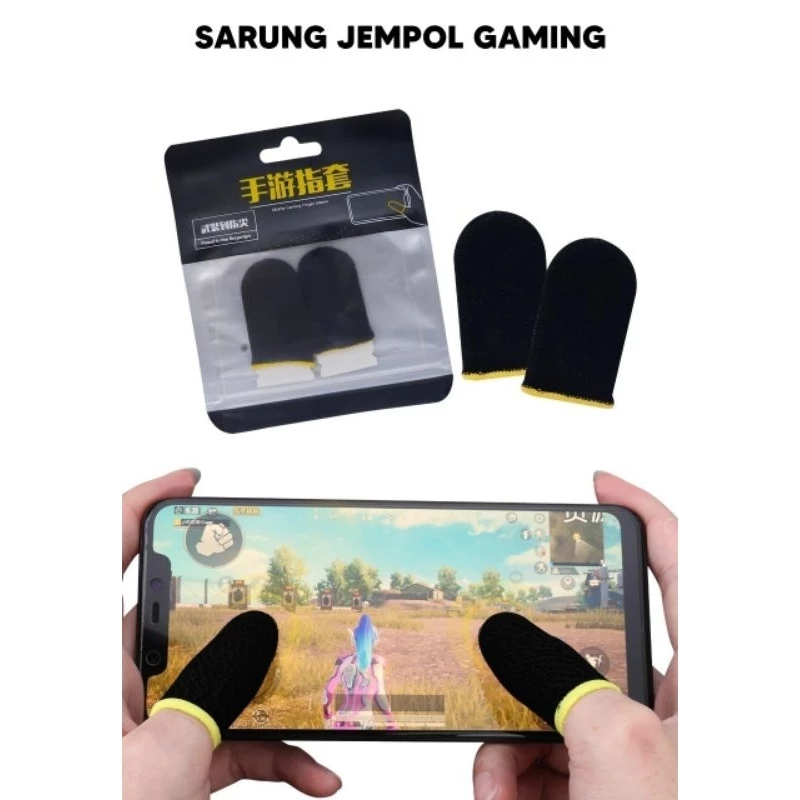 Sarung Jempol Gaming Anti Basah Sepasang Untuk PUBG Mobile Legends Free Fire – Aksesoris Game HP