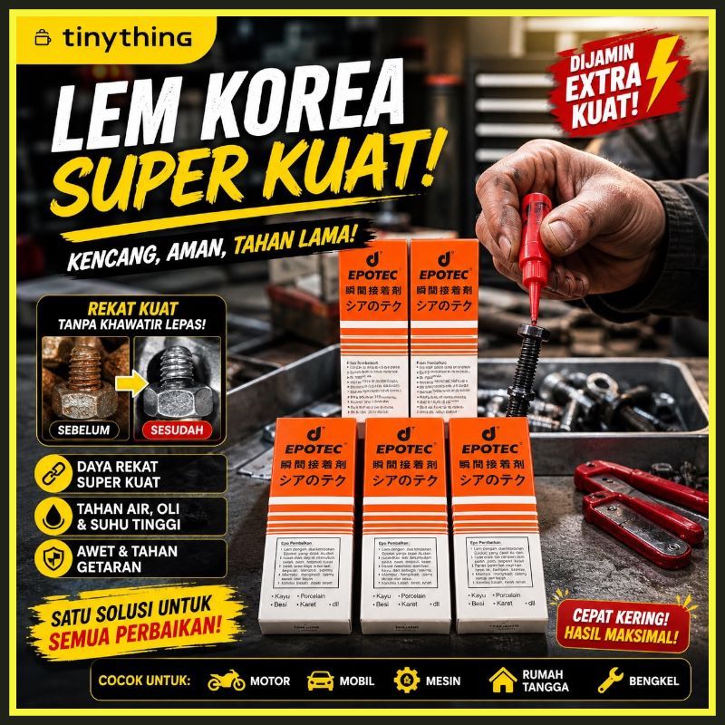Lem Korea Serbaguna Asli / Lem Besi Lem Korea Kuat / Lem Baja Kuat / Lem Kaca Lem Kayu Kuat Serbagun
