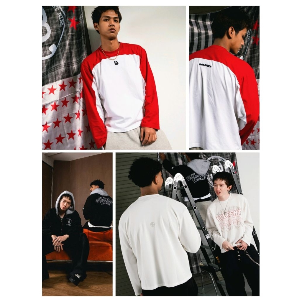 [NEW ITEMS & 100% ORIGINAL] DOLCENT. NINE EARLY MAY // LOGO RED & BLACK HOODIE // DOLCENT WHITE KNIT