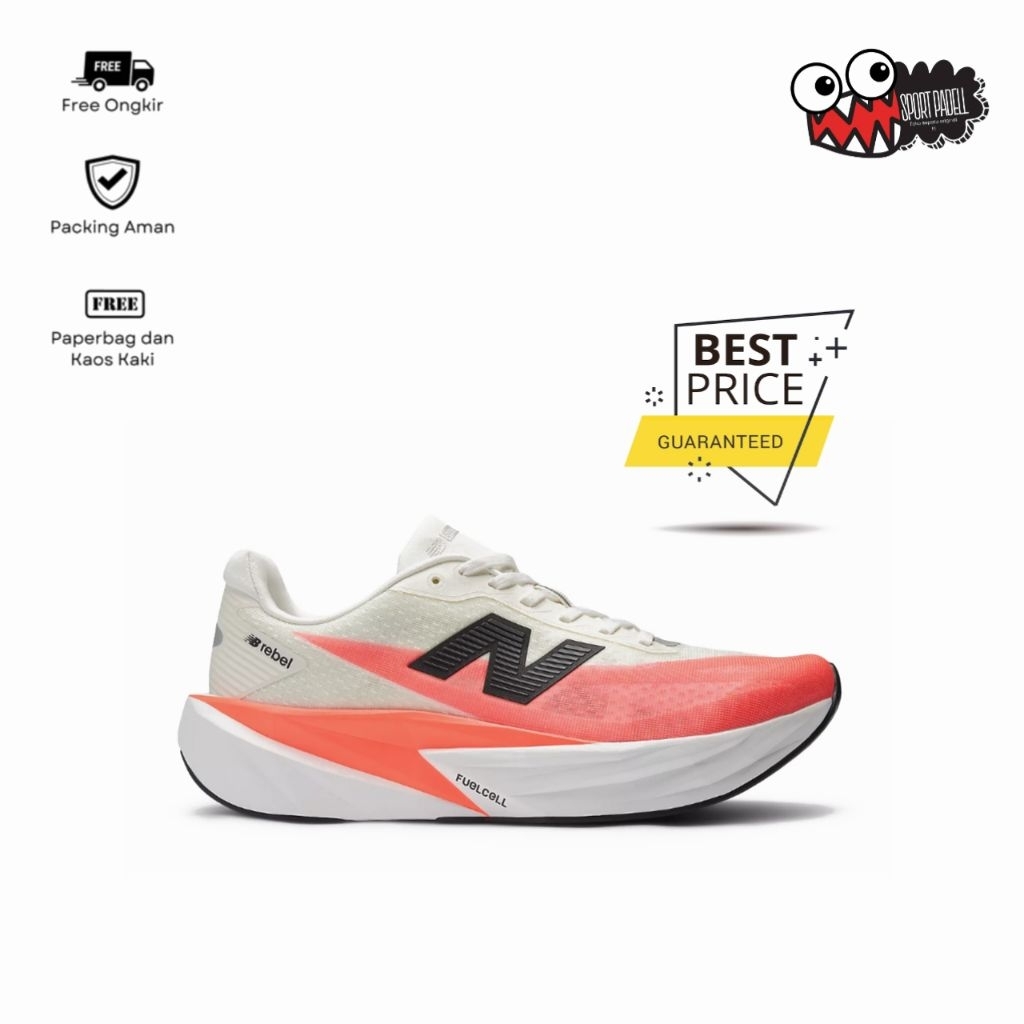 Sepatu Running Nb Rebel V5 Urgent Red/White Men's