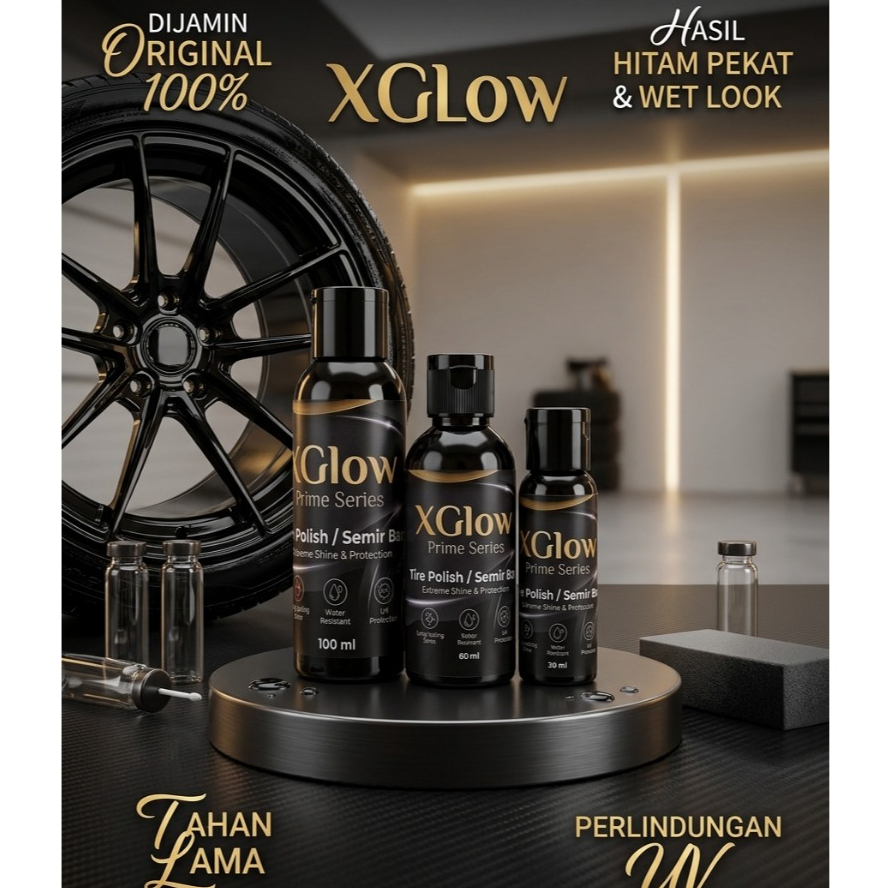 XGLOW Semir Ban Extreme Super black Ultra Wetlook Untuk Mobil dan Motor KINCLONG