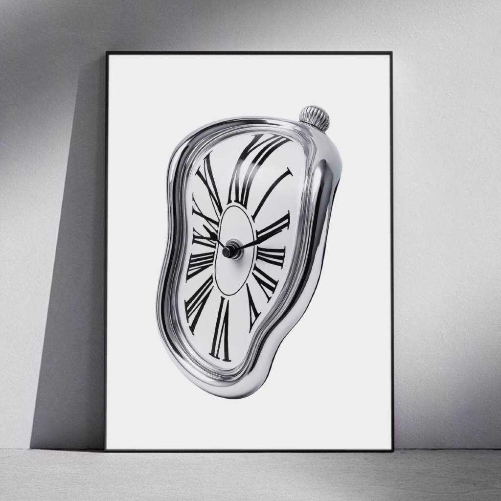 Poster Jam Meleleh Salvador Dali Frameblock - Pajangan Hiasan Dinding Home Decor Aesthetic