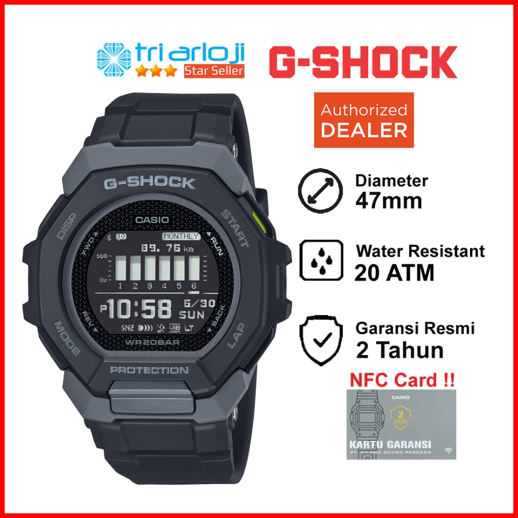 Casio G-SHOCK GBD-300-1DR Jam Tangan Pria GBD300 GSHOCK GBD-300-1 GBD 300 1DR G-SQUAD