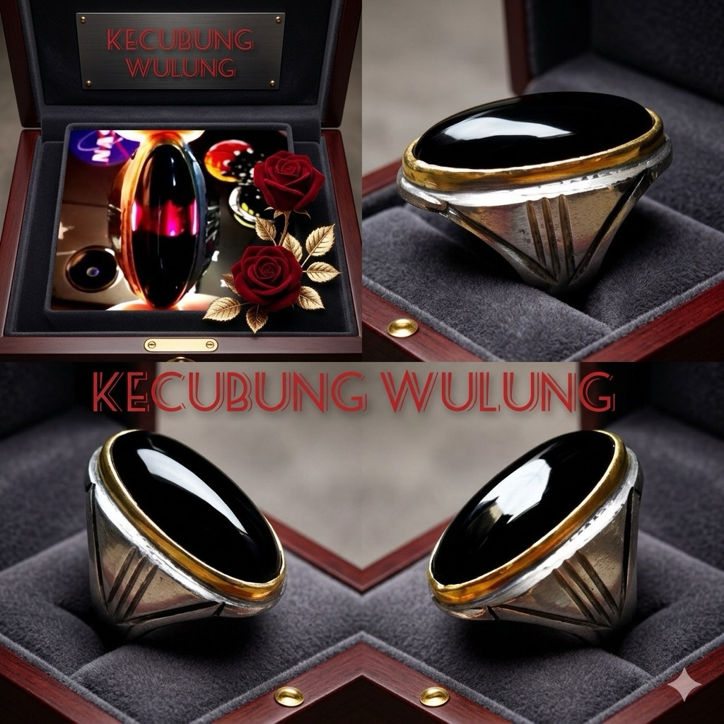 Cincin Batu Akik Kecung Wulung Merah Pandan Ring Monel Hanmade