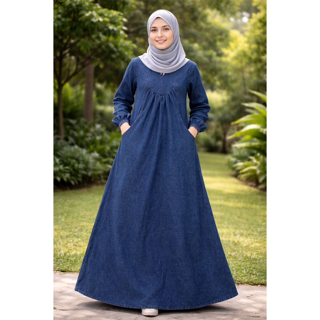 Baju gamis jeans levis denim