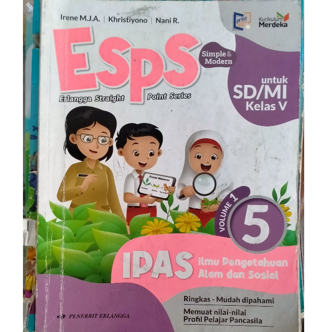 Buku ESPS SD 5 Mapel IPAS Vol.1, IPAS Vol.2, B. Indo, PPKn