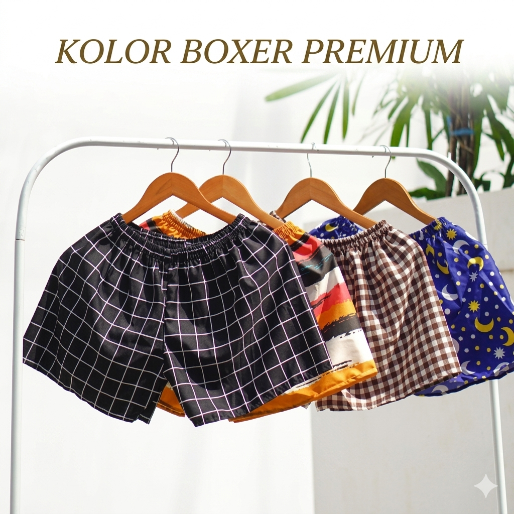 1 Kodi / 20 Pcs - Celana Kolor Boxer Premium unisex All Size Motif Printing - Dewasa