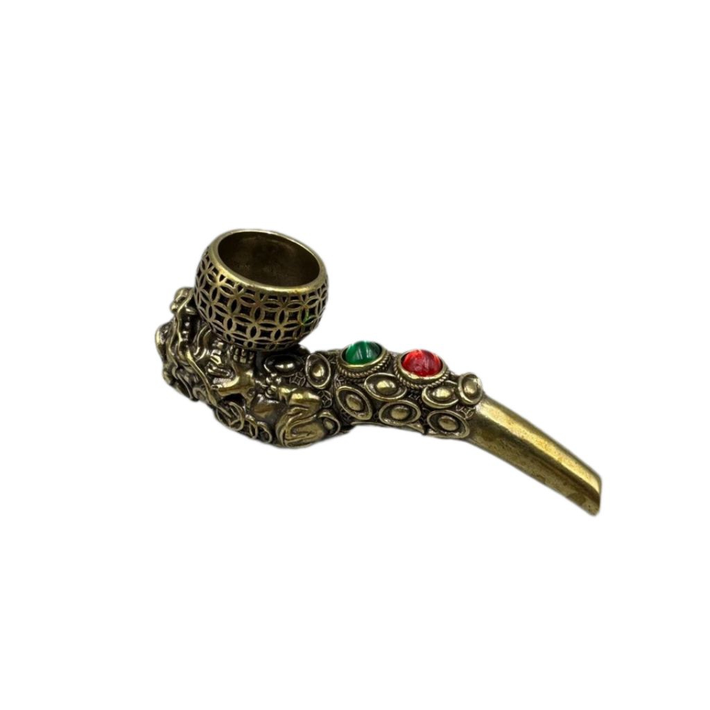 PIPA ROKOK ANTIK OLD CHINESSE BRASS FOLK