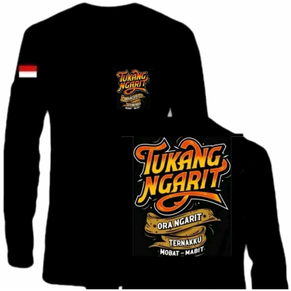 KAOS DISTRO PRIA LENGAN PANJANG TUKANG NGARIT ORA NGARIT TERNAKKU MOBAT MABIT
