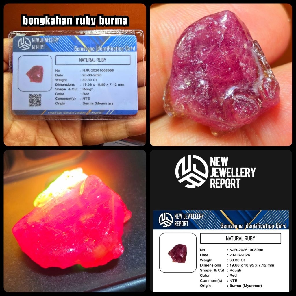 asli 100% bongkahan batu ruby delima burma star myanmar