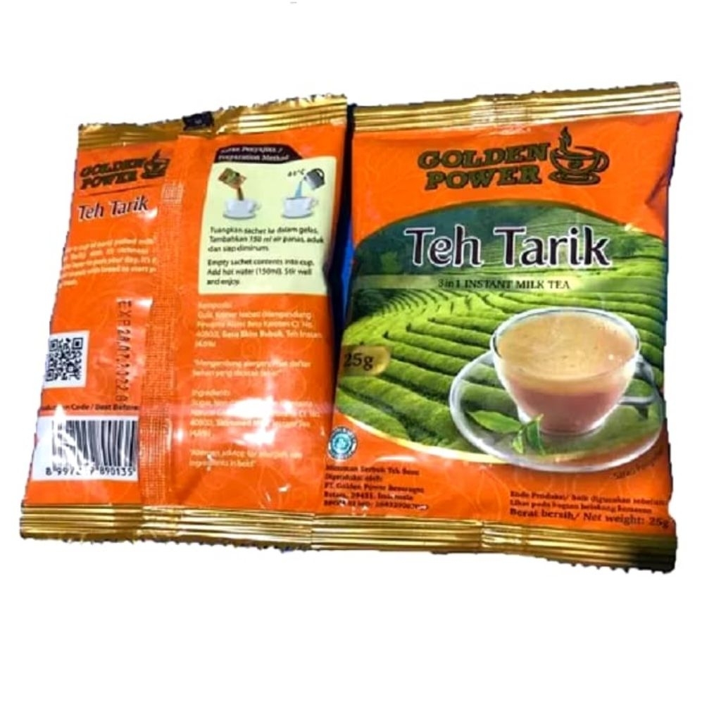 Golden Power Teh Tarik Instant Milk Tea / Strong Coffeemix Renceng 10 sachet Kopi / Teh Tarik Renten