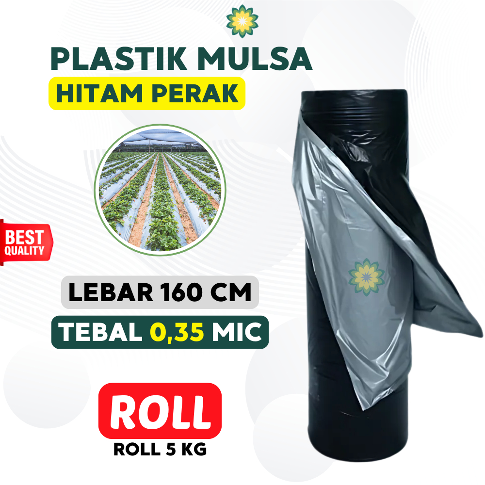 Plastik Mulsa 1 Roll Lebar 160 Cm Plastik Pertanian Hitam Perak