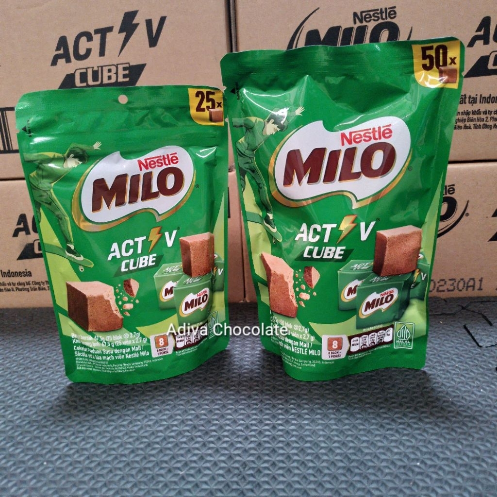 Nestle Milo chocolate Active Cube 50 pcs /25 pcs (eceran perbungkus)