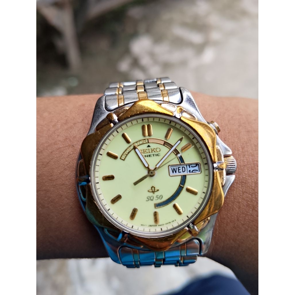 Jam Tangan SEIKO KINETIC SQ 50 CAL 5M43 FULL LUMINOS Ori Second