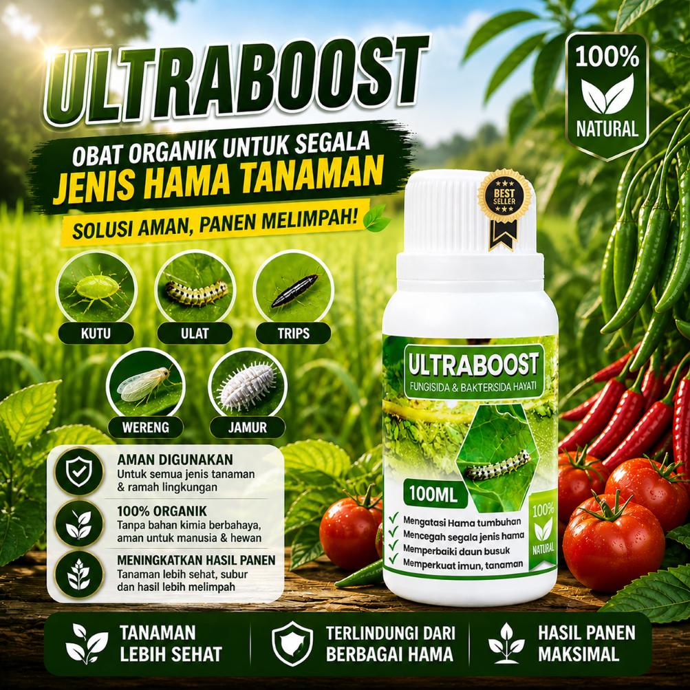 OBAT HAMA ULAT PADI SUNDEP BELUK isi 100 ML ULTRABOOST - Obat Hama Padi Terbaik, Obat Premium Atasi 