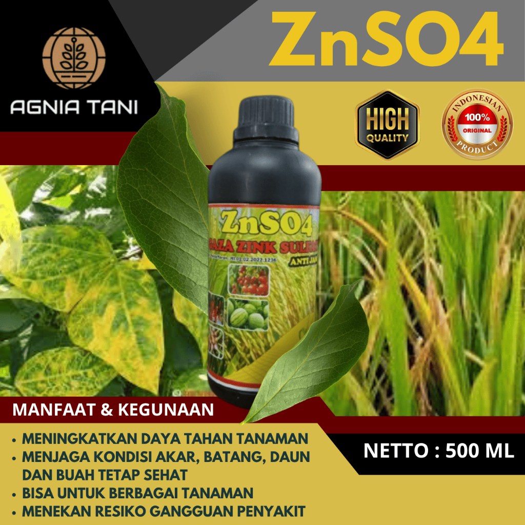 ZNSO4 GAZA Original - Pupuk Mikro Cair Spesialis Pucuk Daun Kuning