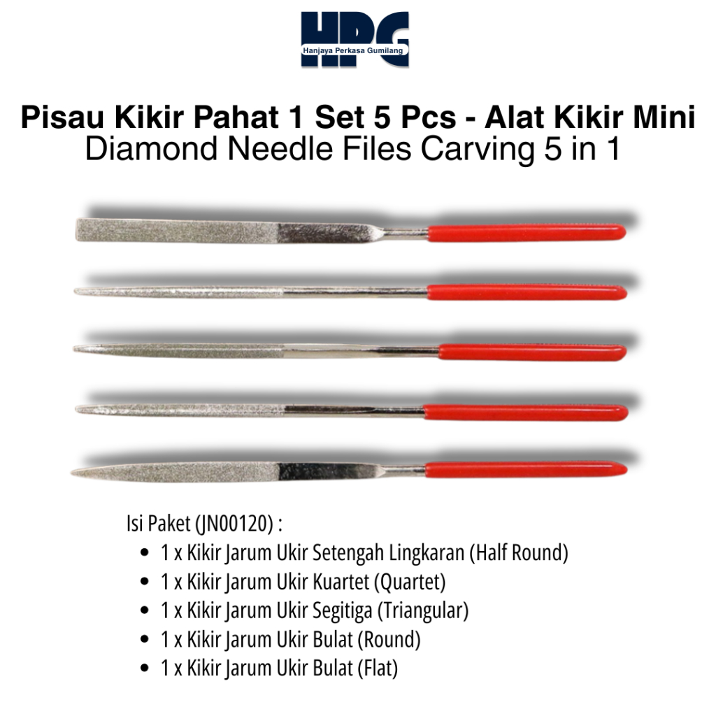Kikir Intan 1 Set 5 Pcs Kikir Diamond Set 5 Pcs Kikir Intan Emas
