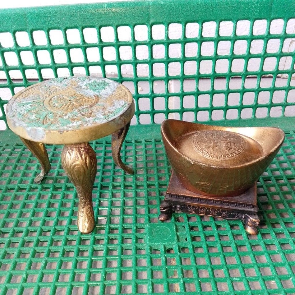 pajangan dekorasi dekoratif meja koin emas Diacest Kuningan PL aksesoris
