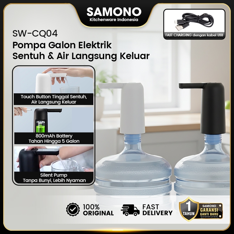 SAMONO Pompa Air Galon Elektrik Free Kabel Micro USB Filter Air Pompa Galon Kran Galon Air Minum  SW