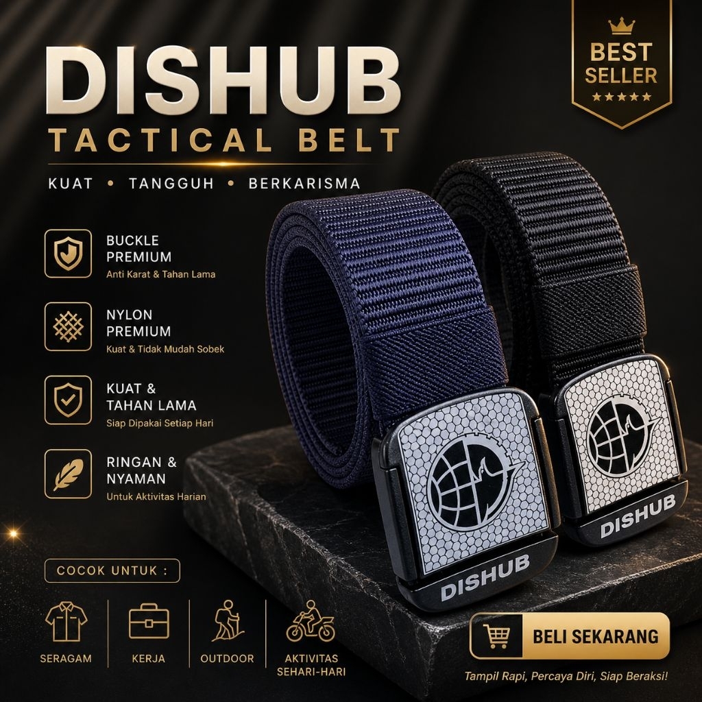 Ikat Pinggang Tactical DISHUB Dinas Perhubungan/Gesper Tactical DISHUB