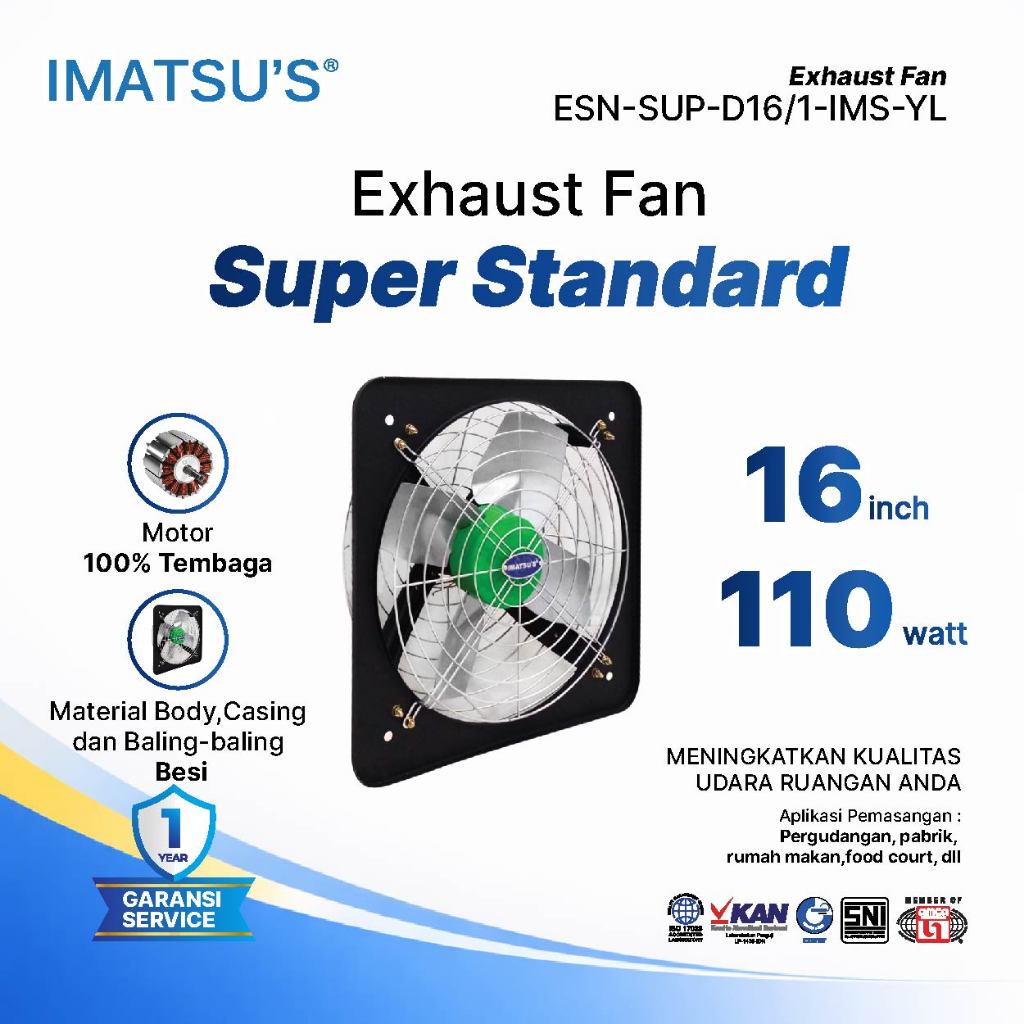 KIPAS DINDING/Exhaust Fan Imatsu Super DBN 16 Inch Exhaust Dinding Eksos Dinding Blower Gedung