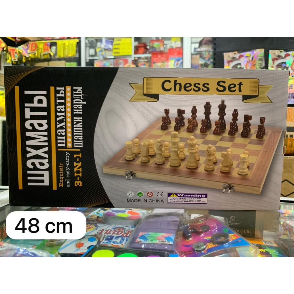 papan catur kayu import ( full kayu ) made in china) merek russia ukuran 29 cm  / 34 cm  / 48 cm sat