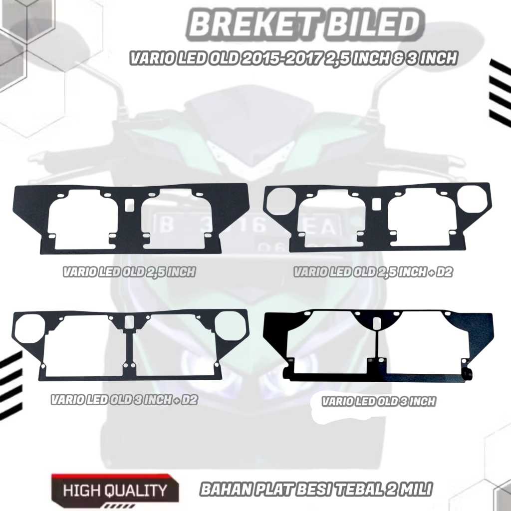 Breket Bracket Dudukan Lampu Projie Biled 3 Inch HID Vario 125 150 LED OLD/Vario 125 150 LED NEW/Var