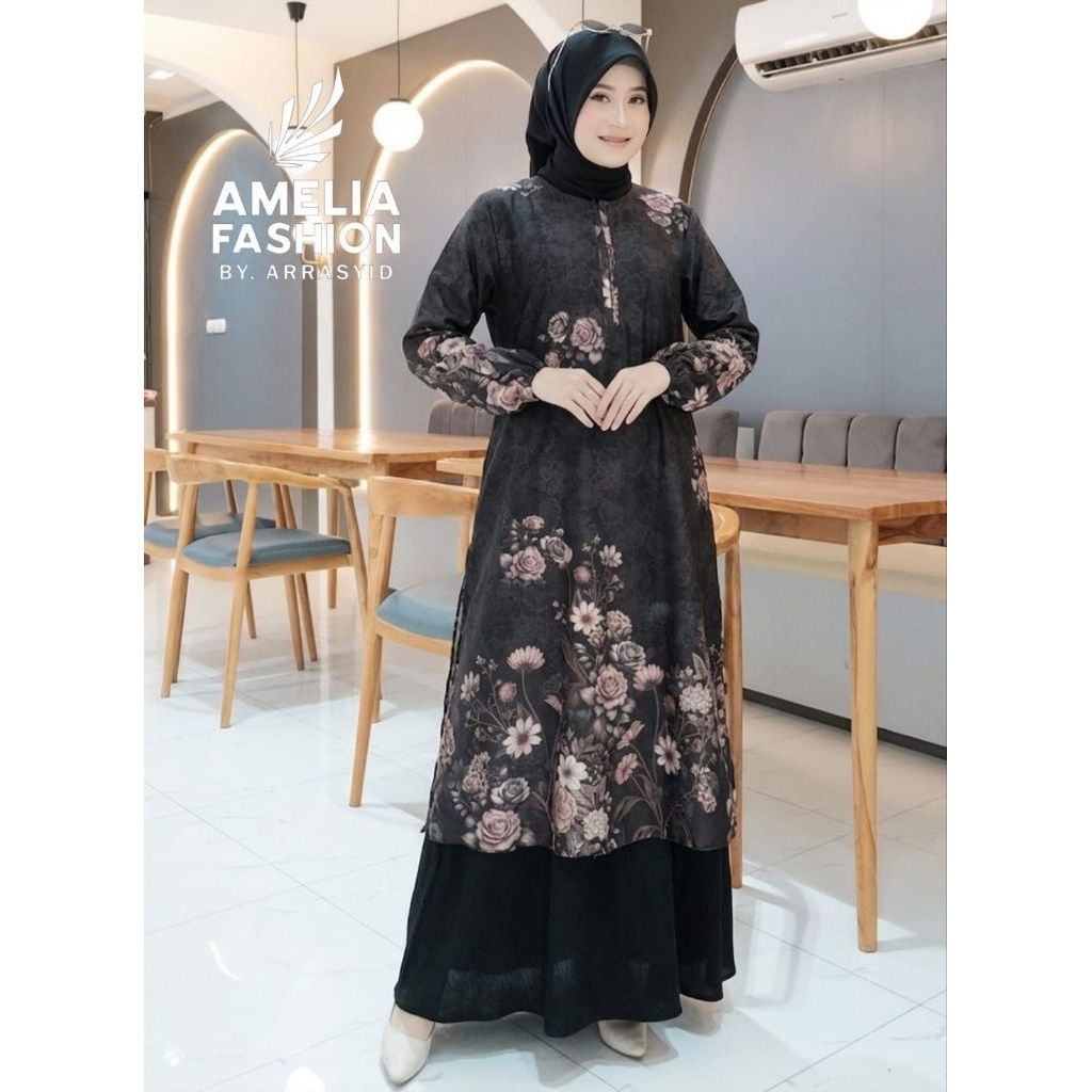 Queenza motif dress - gamis Malay motif - gamis viral Malaysia- gamis Lionel motif premium - terbaru